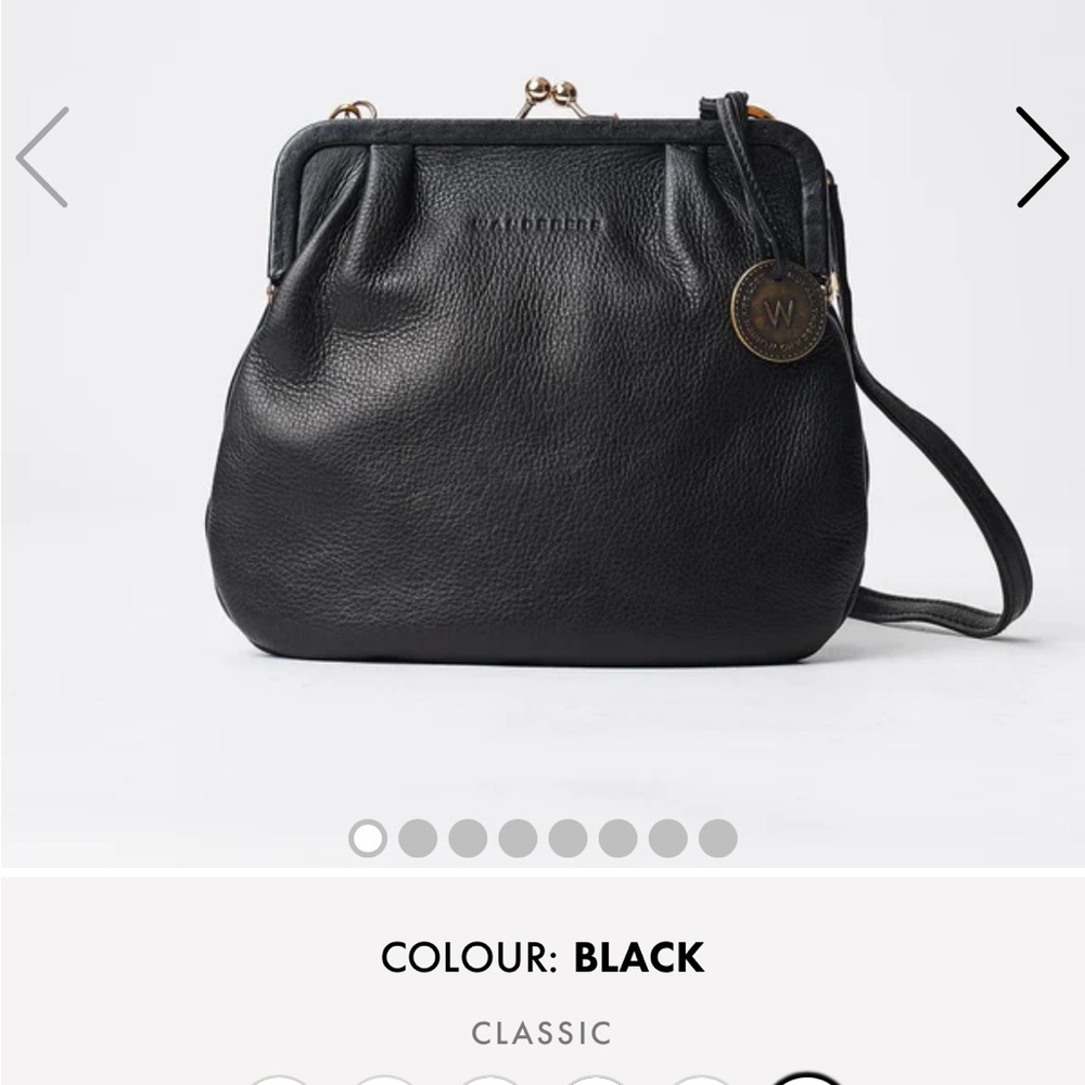 Wanderers Travel Co. small black leather evening crossbody clutch